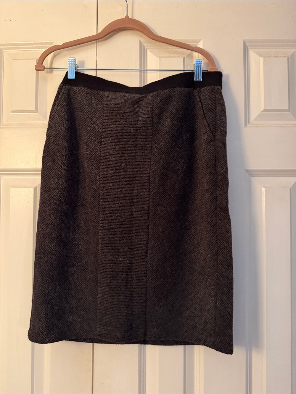 Classic Dark Gray/black pull on Pencil Skirt